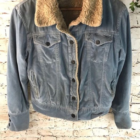 GAP Baby Blue Sherpa Velvet Jacket - Picture 2 of 2